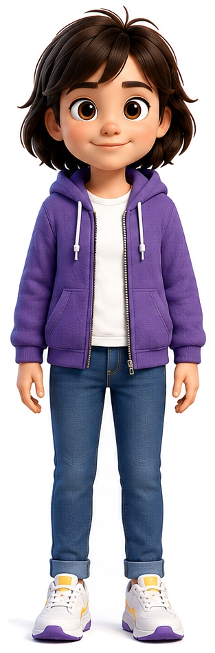 Lucia character artwork with a purple visual identity